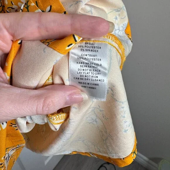 Unique Vintage Orange Floral Peter Pan Dress - Picture 4 of 6